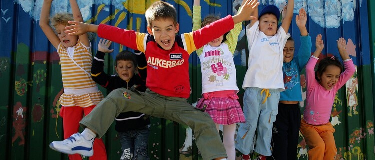 Springende kids