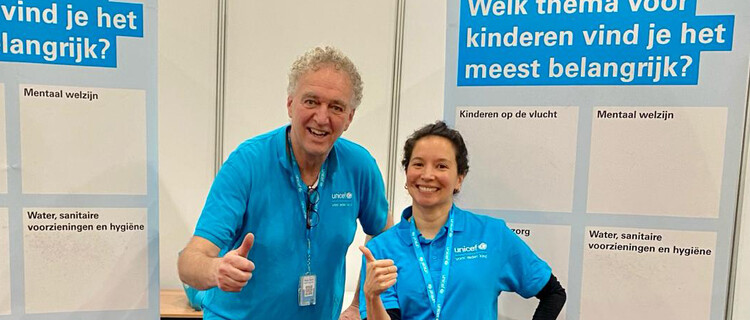 UNICEF-vrijwilligers in actie.
