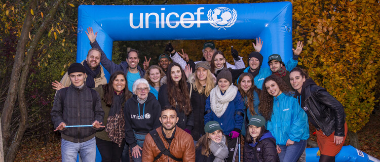 UNICEF-vrijwilligers in actie.