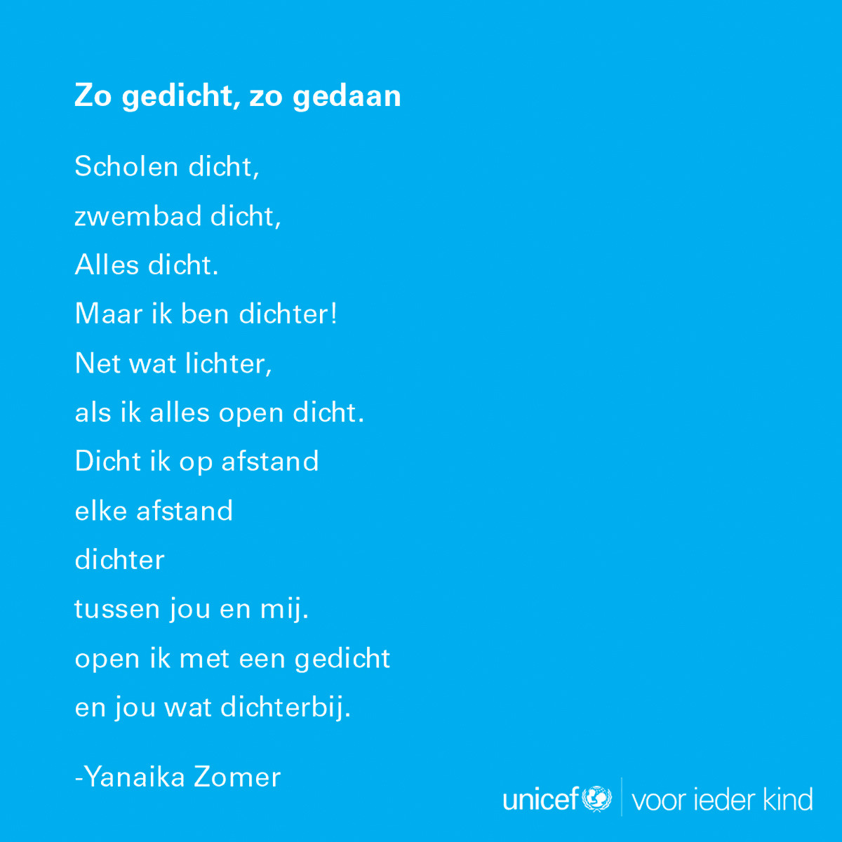 Verrassend Elke week een gedicht - UNICEF GW-99