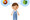 Graphic poppetje met donut en appel