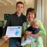 anne van boxtel met zoon en kleinzoon kraamcadeau